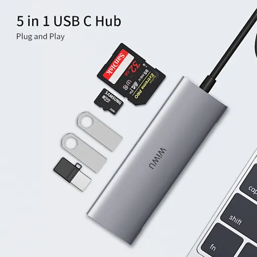 WIWU Converter Alpha 532ST 5 in 1 Laptop USB C Hub - Image 3