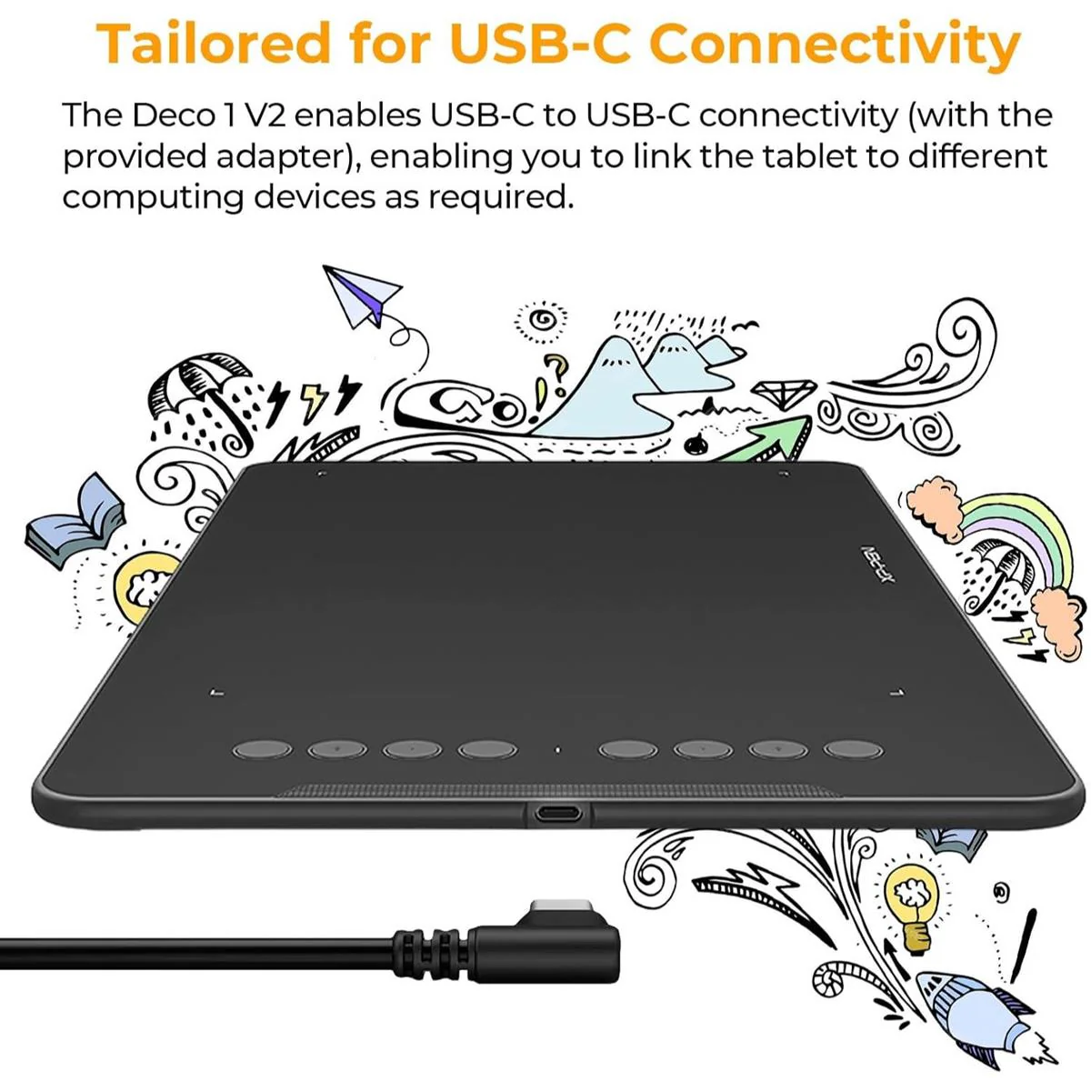 XP Pen Graphic Tablet Deco 01 V3 Tablet 10x6 inch Black - Image 3