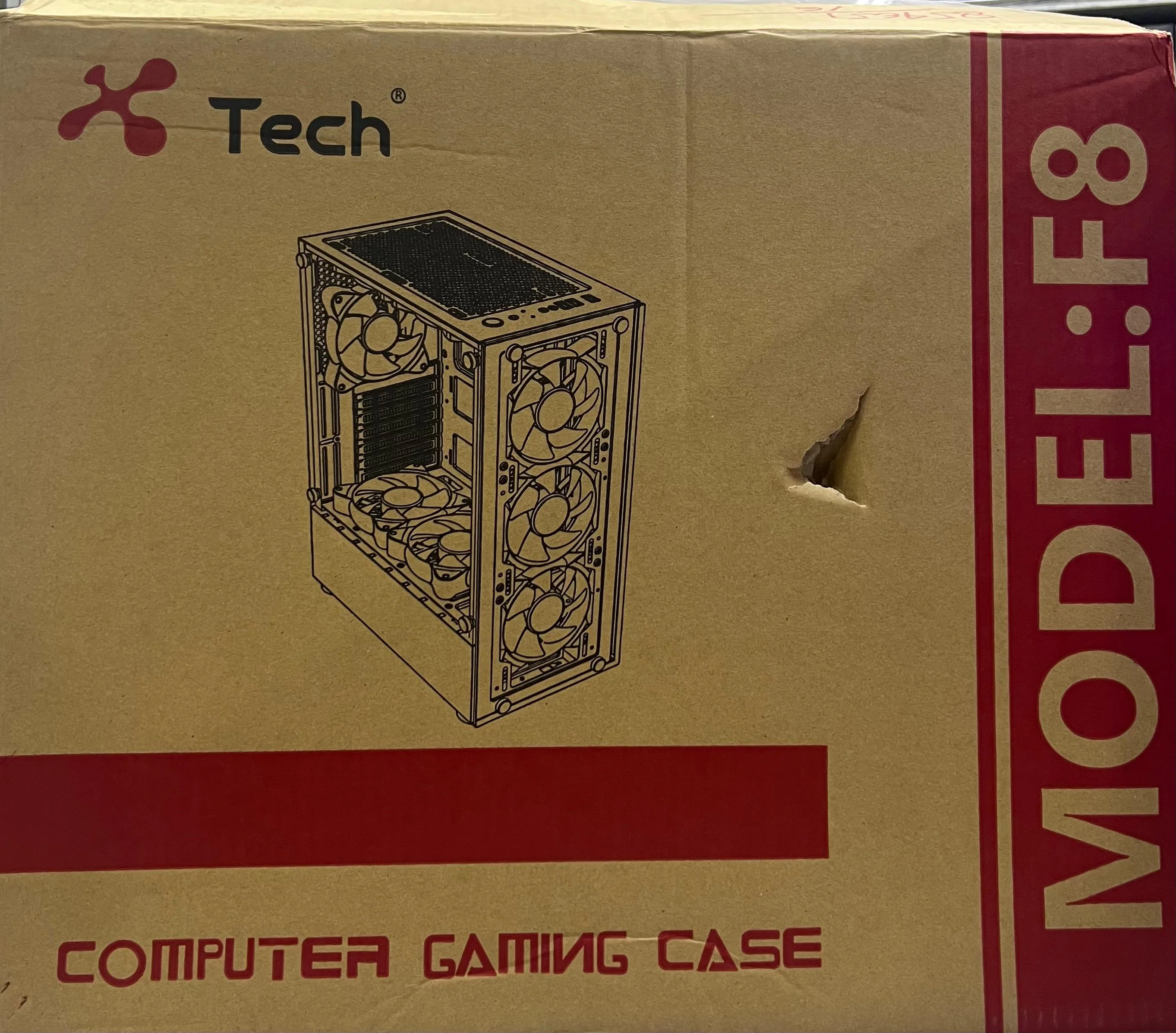 Xtech Casing F8 mid Tower white with 4 Rgb Fans - Image 7