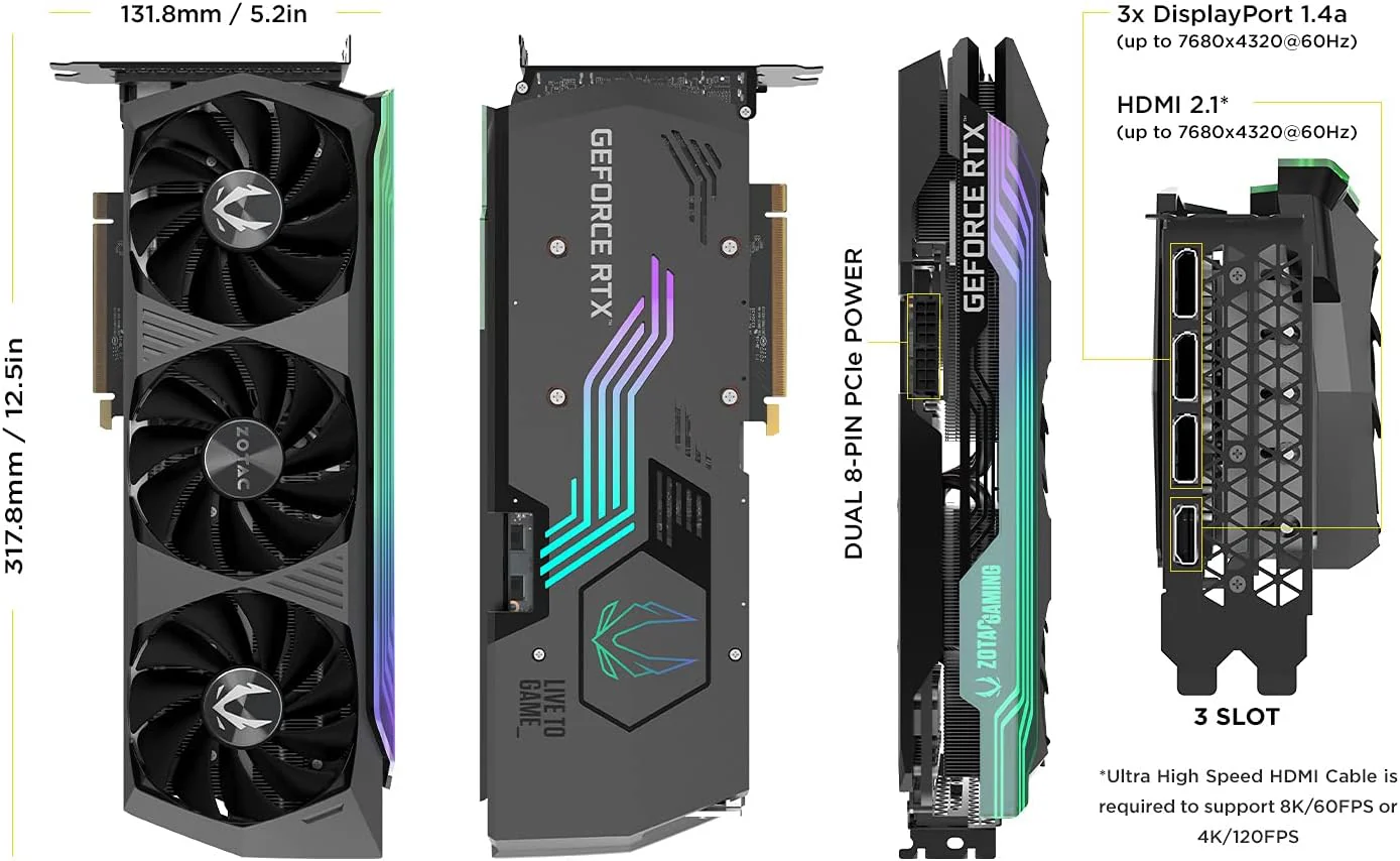 Zotac Graphic Card RTX 3080 TI 12GB AMP HOLO Used Without Box - Image 6