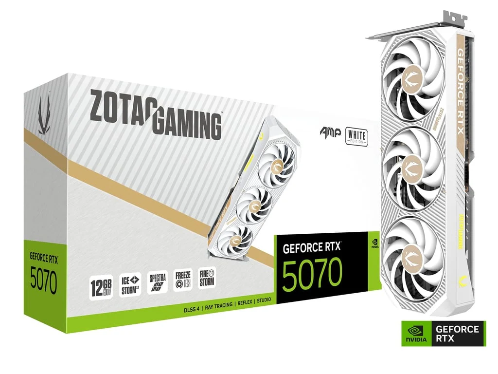 Zotac Graphics Card RTX 5070 AMP White 12GB