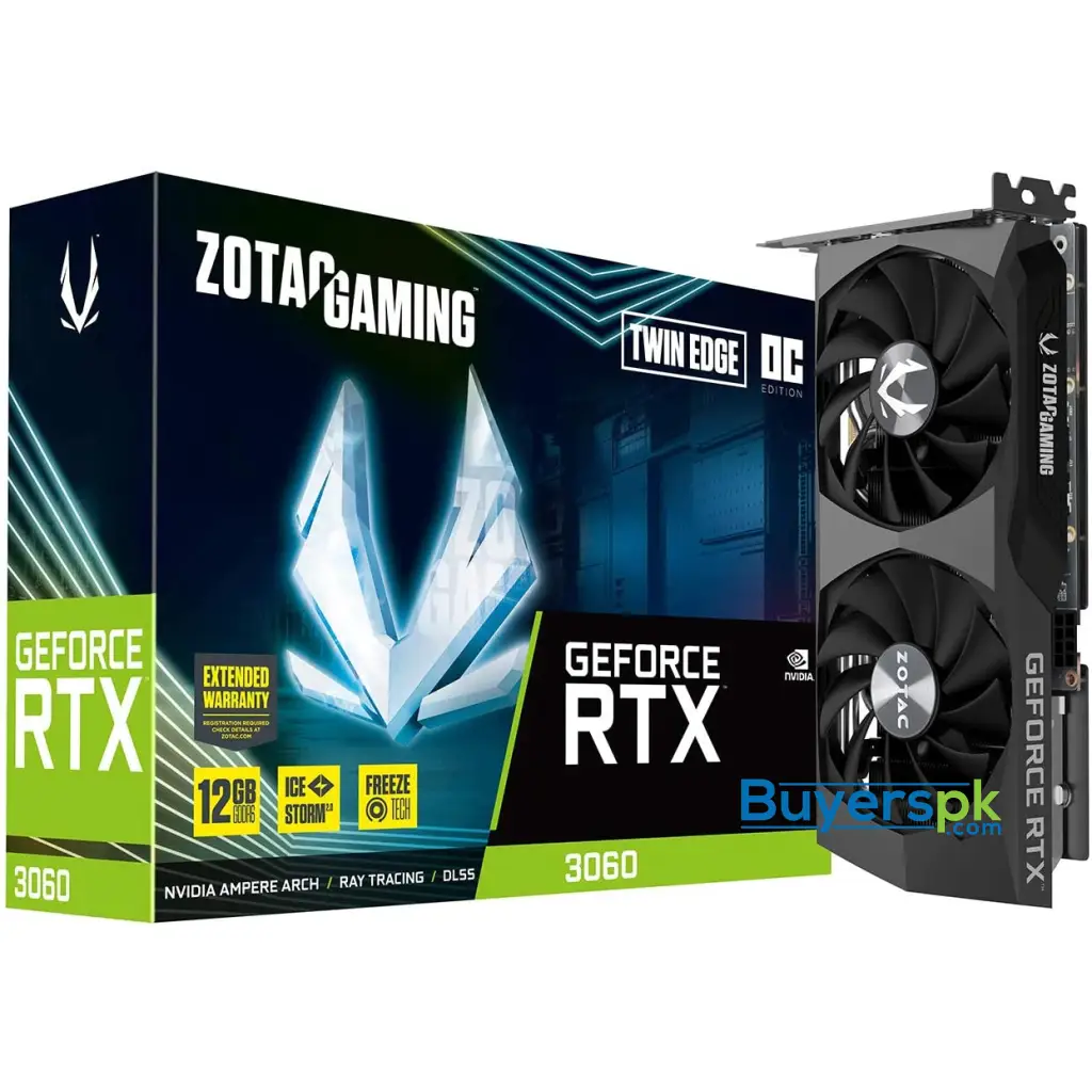 Zotac RTX 3060 12GB Twin Edge Gddr6 Graphic Card Used